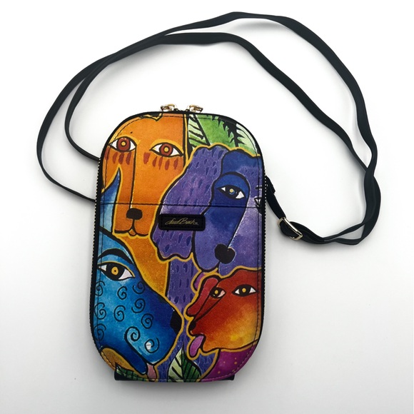 Laurel Burch Handbags - Laurel Burch Dog and Doggies Zippered Purse with Shoulder Strap